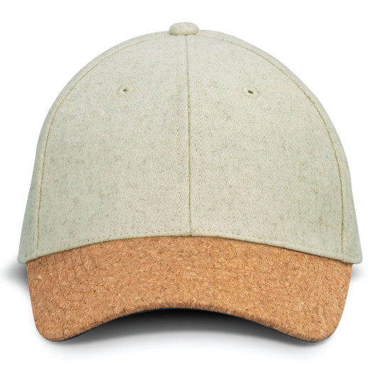 Promotional Felt 6 Panel Caps Ecru Front
